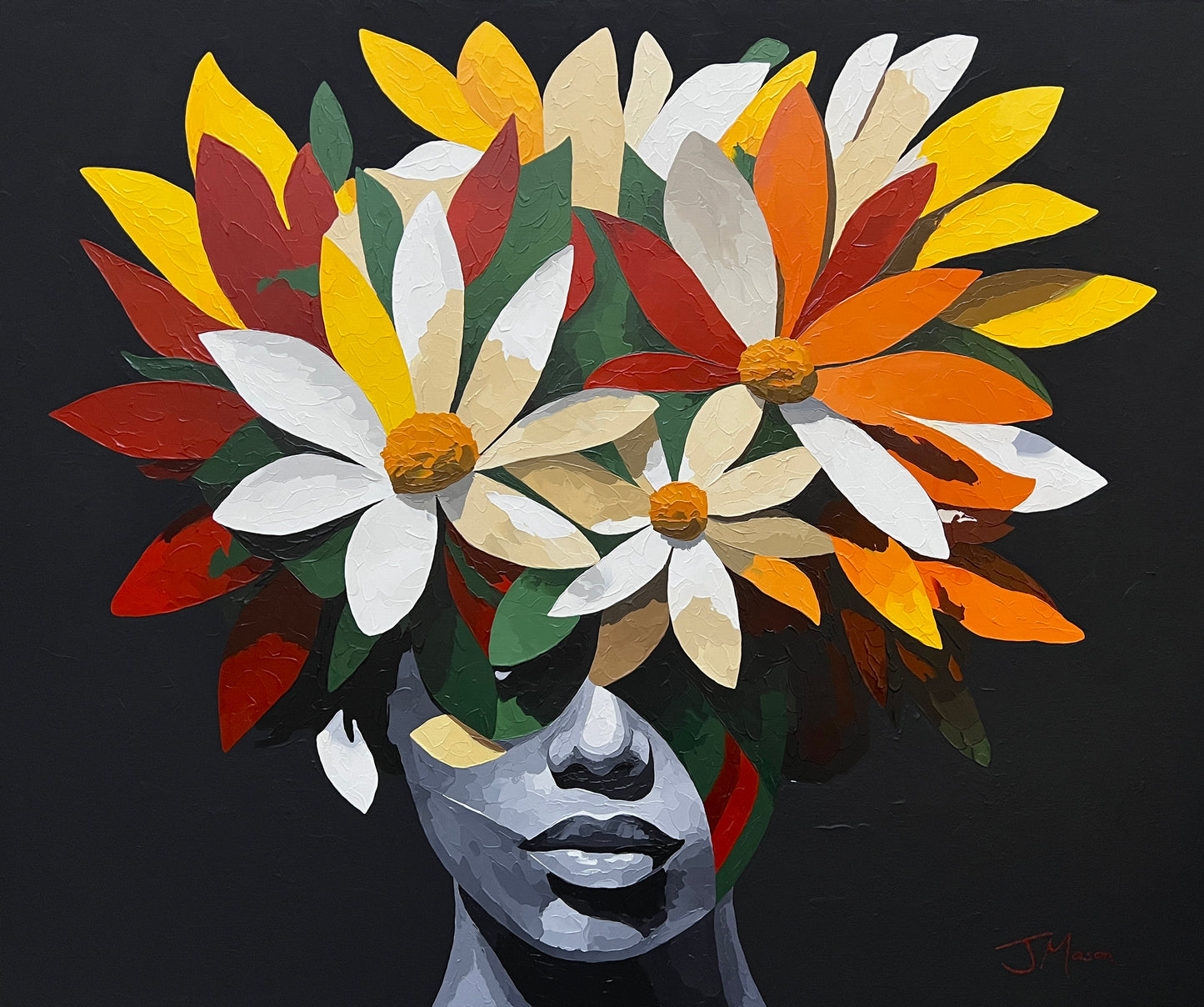 Mask of Blossoms - 100x120 cm